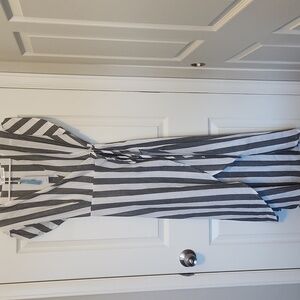 Light grey and white striped beach coverup. New with tags.